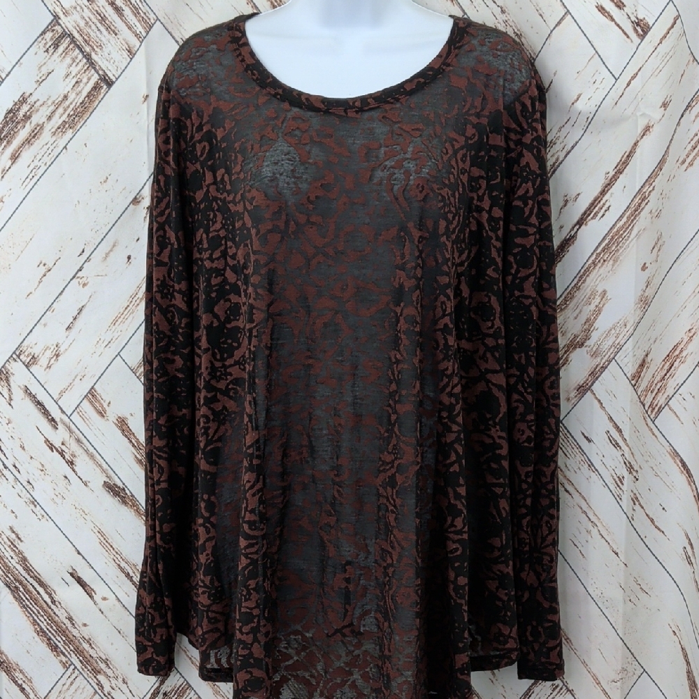 Peruvian Connection Sheer Long Sleeve Top
